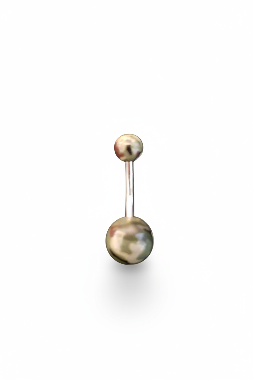 Green Camouflage acrylic belly button ring in 316l stainless steel