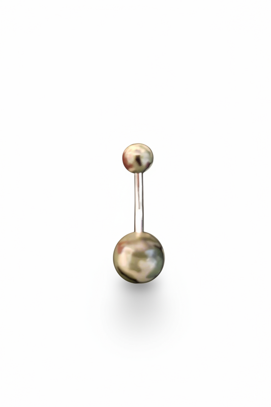 Green Camouflage acrylic belly button ring in 316l stainless steel