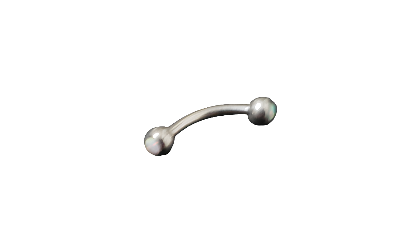 White Opal Steel Eye Brow Piercing