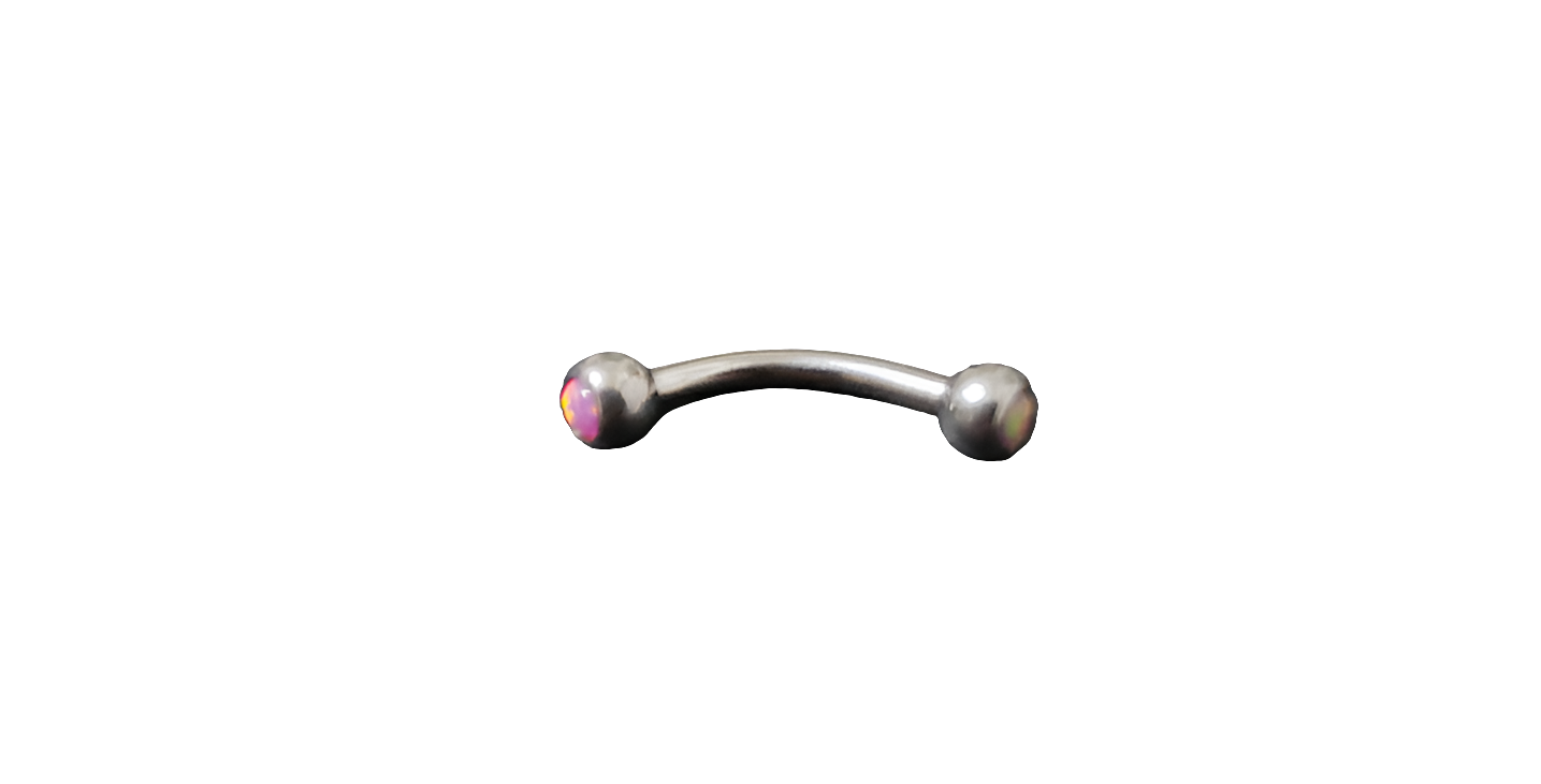 Pink Opal Steel Eye Brow Piercing