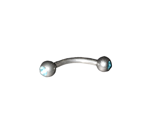 Aqua Crystal Steel Eye Brow Piercing