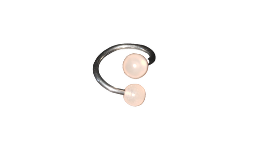 Curly Lip Piercing, 12mm, 16 gauge with 3mm Acrylic Peach Glow Balls