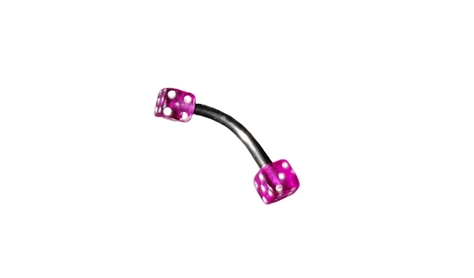 Purple Acrylic Dice Steel Eye Brow Piercing