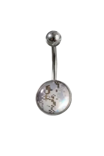 Blue Desert Camouflage Belly Button Ring - 316L Stainless Steel