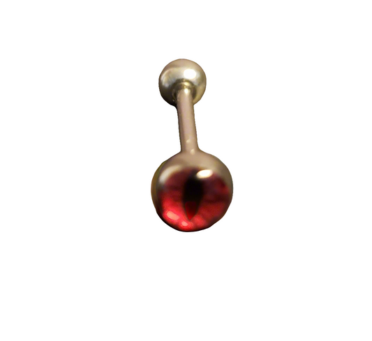 Stainless Steel 316L Red Snake Eye Tongue Piercing