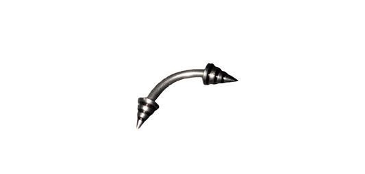 Steel Eye Brow Piercing with Black Striped Spikes