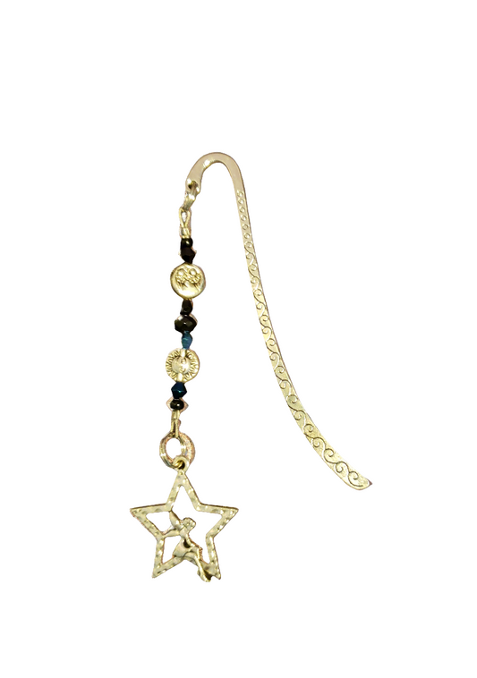 Handmade Black Bookmark with Star & Fairy