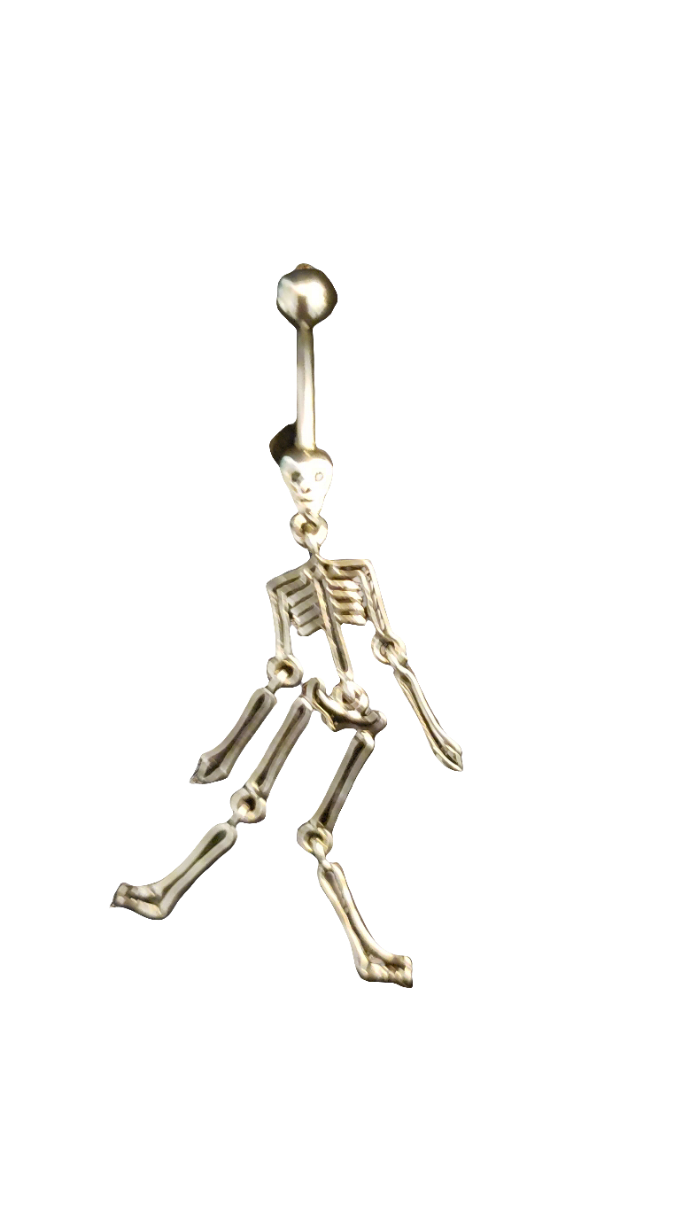 Belly Piercing Stainless Steel 316L with Dangling Skeleton