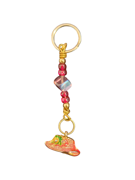 Handmade Mini Keychain with Red Hat Charm