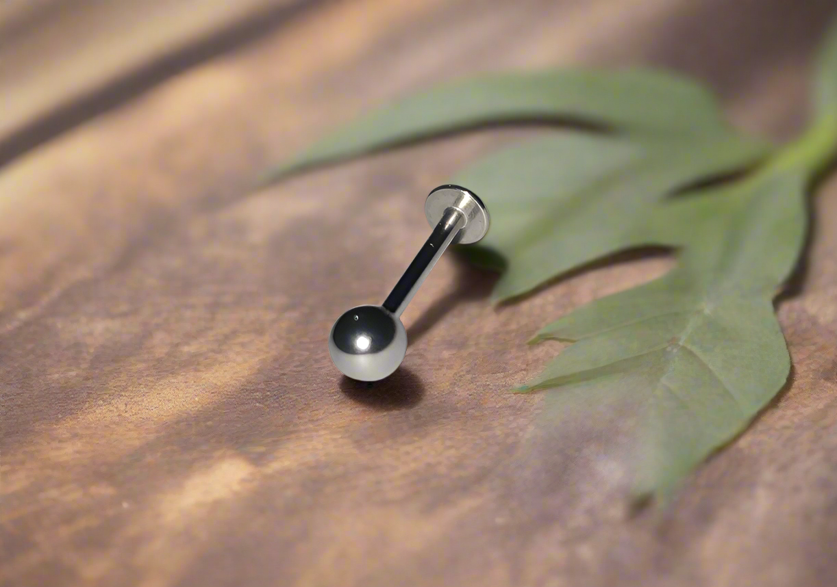 Stainless Steel Labret/Monroe Piercing with Steel Ball