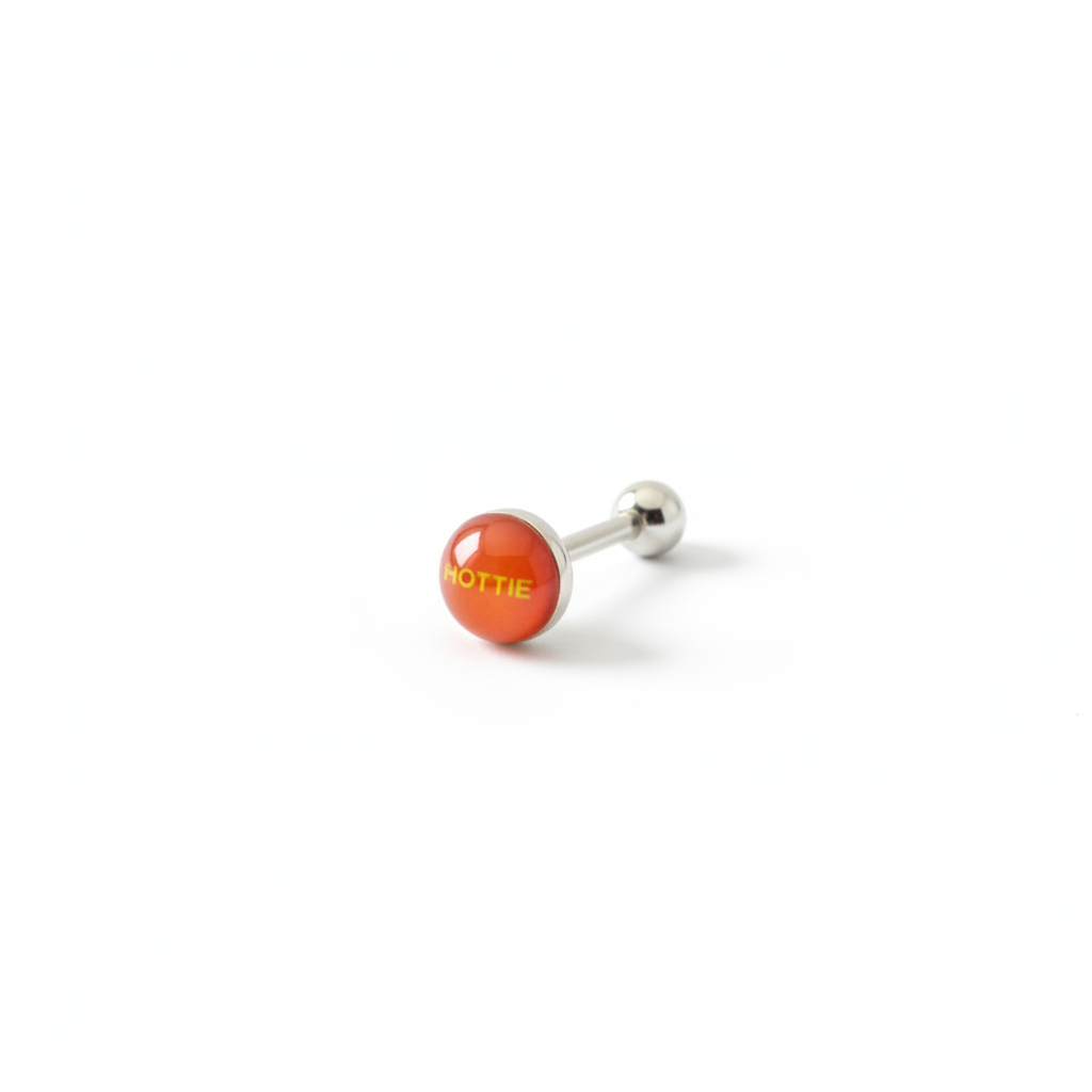 "Hottie" tongue barbell in 316L stainless steel