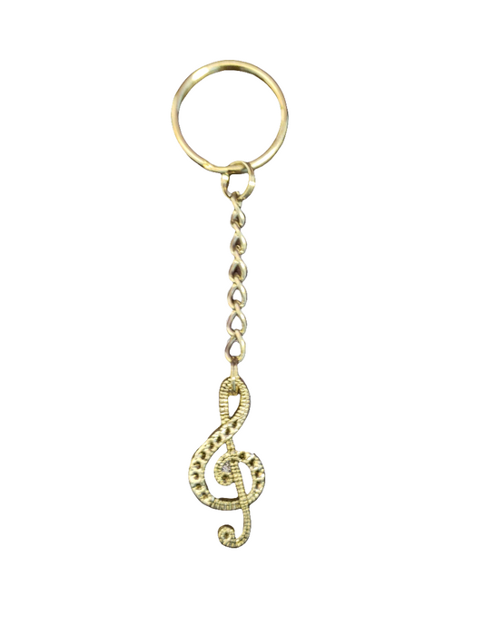 Handmade Keychain with Treble Clef Charm