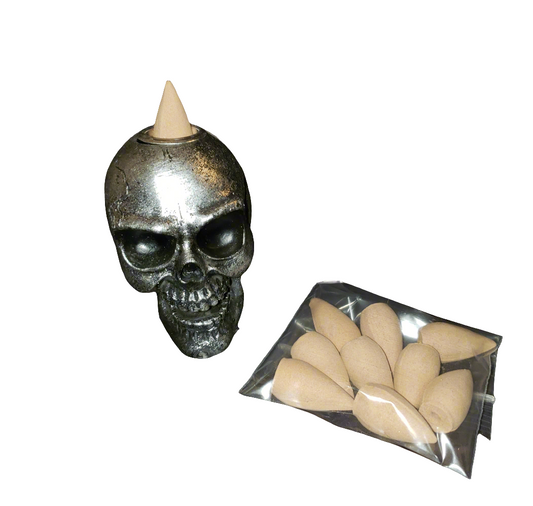 Mini Skull Head Back Flow Incense Burner