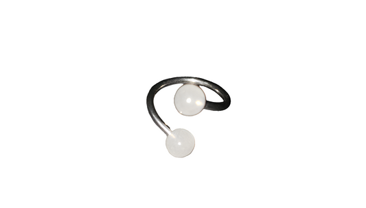 Curly Lip Piercing 12mm, 16 Gauge with 3mm White Acrylic Glow Balls