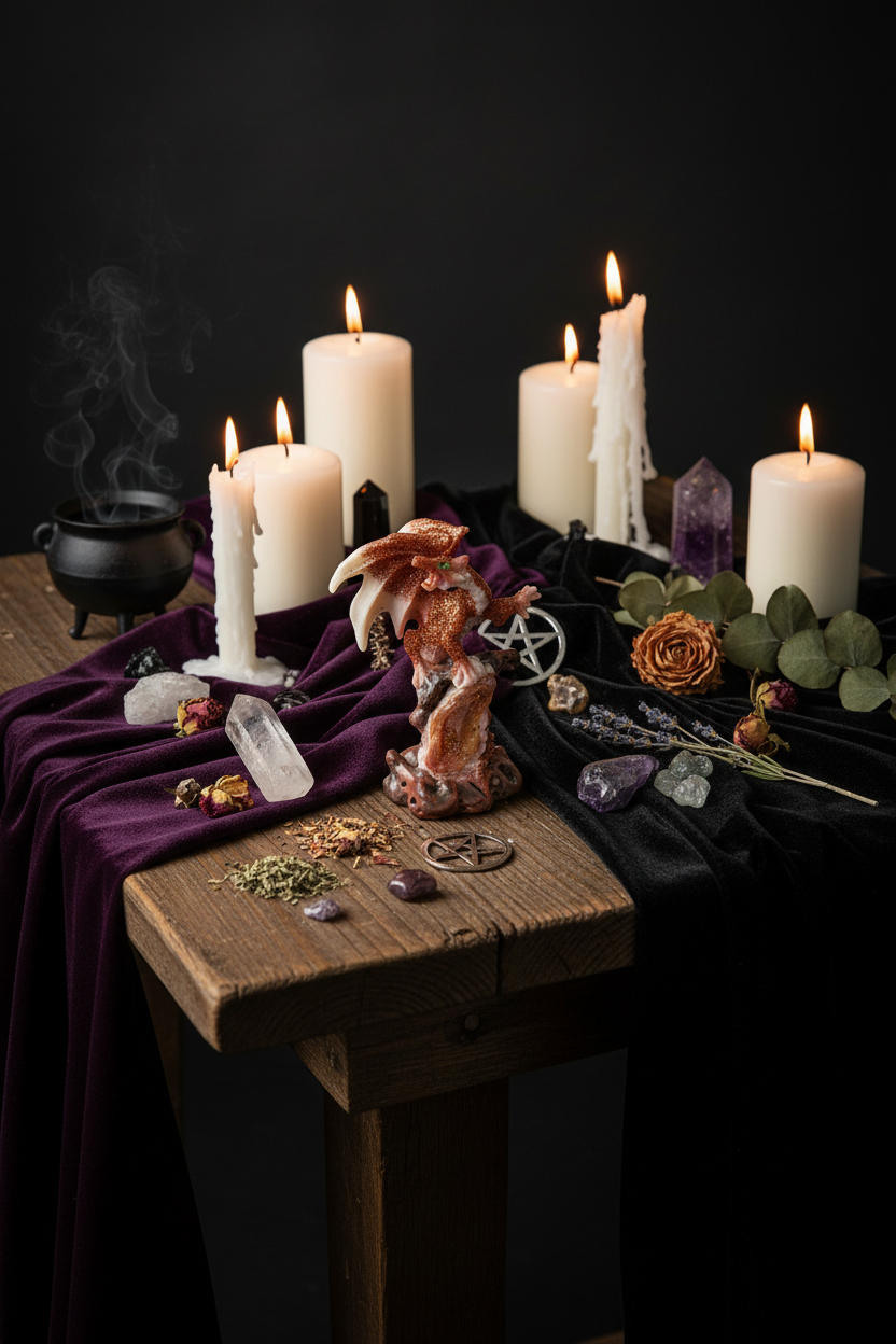 Dragon with Red Geode Figurine