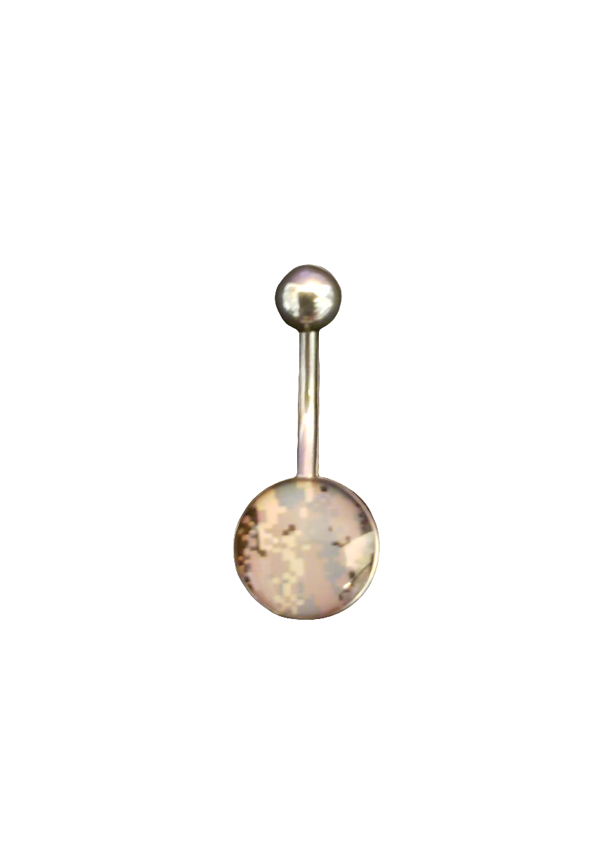 Stainless Steel Gray Desert Camouflage Belly Piercing