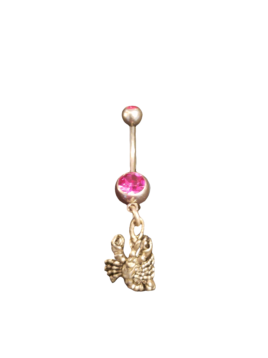 Belly Piercing Stainless Steel 316L with Dangling Scorpion