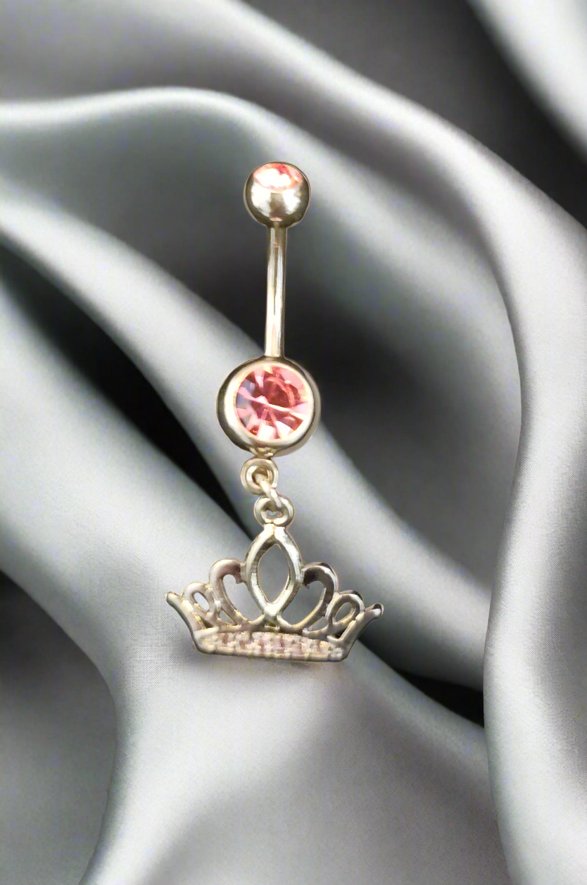 Belly Piercing Stainless Steel 316L with Dangling Crown