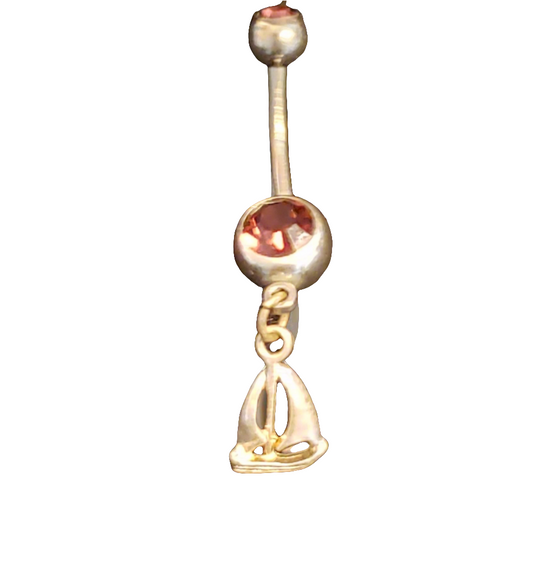 Belly Piercing Stainless Steel 316L with Dangling Sail Boat