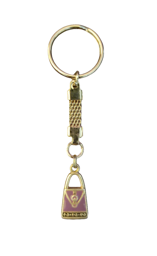 Handmade Keychain with Purple Purse Charm