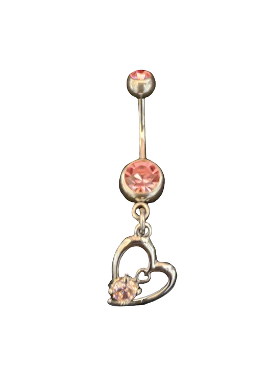 Belly Piercing Stainless Steel 316L with Dangling Heart