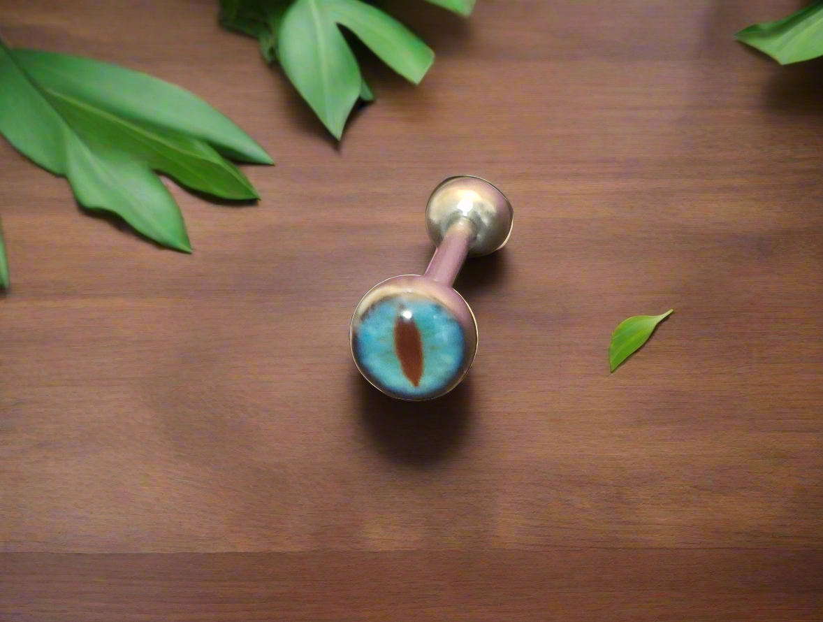 Stainless Steel 316L Aqua Snake Eye Tongue Piercing