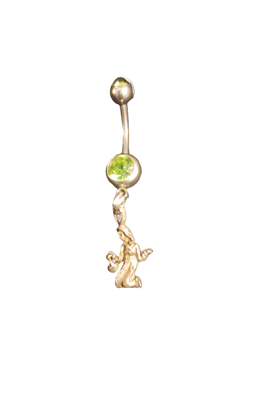 Belly Piercing Stainless Steel 316L with Dangling Virgo Charm