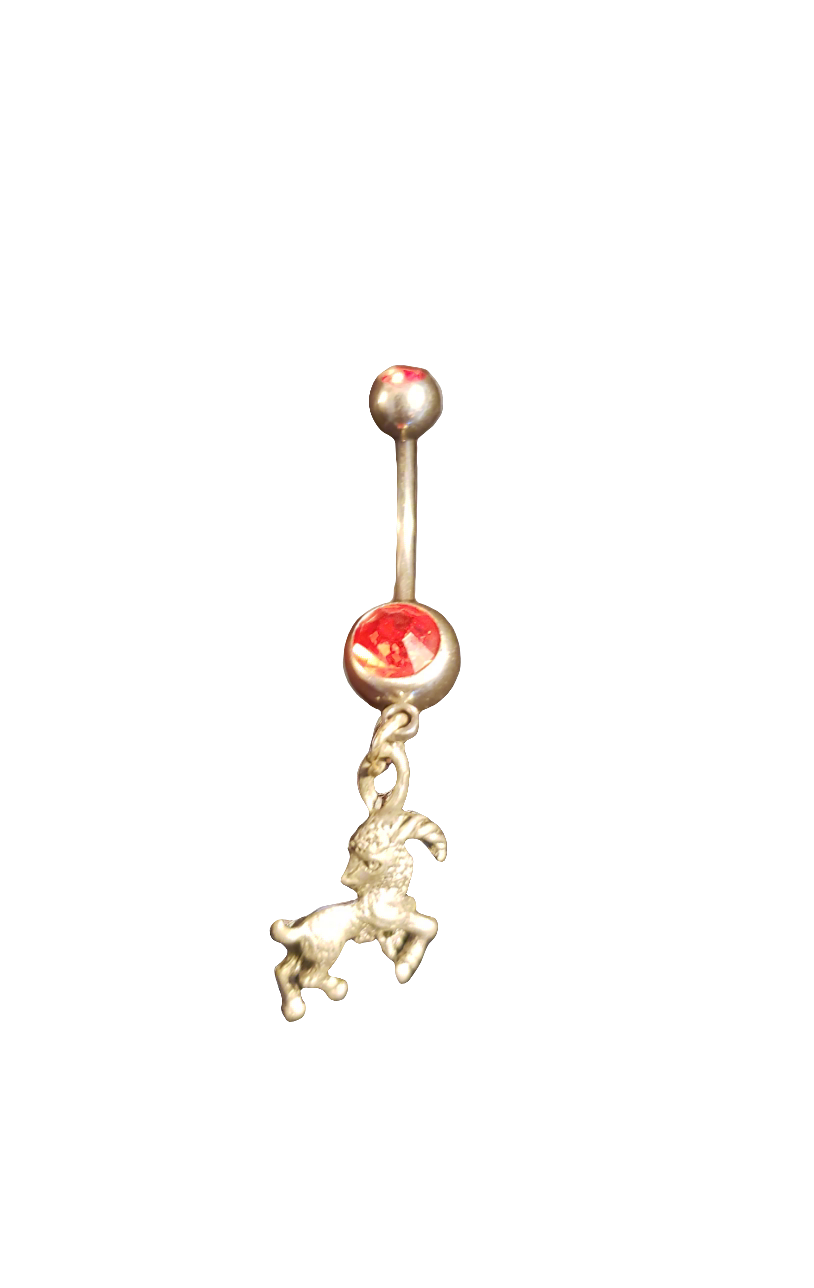 Belly Piercing Stainless Steel 316L with Dangling Capricorn Charm