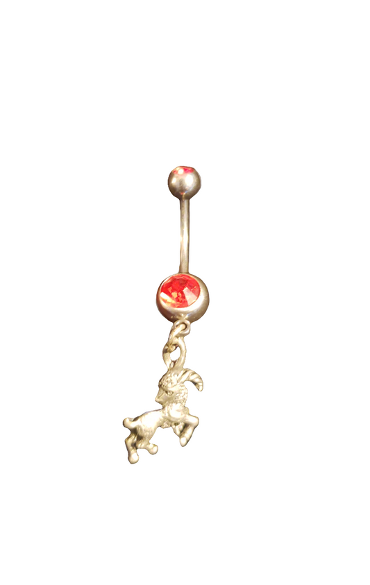 Belly Piercing Stainless Steel 316L with Dangling Capricorn Charm