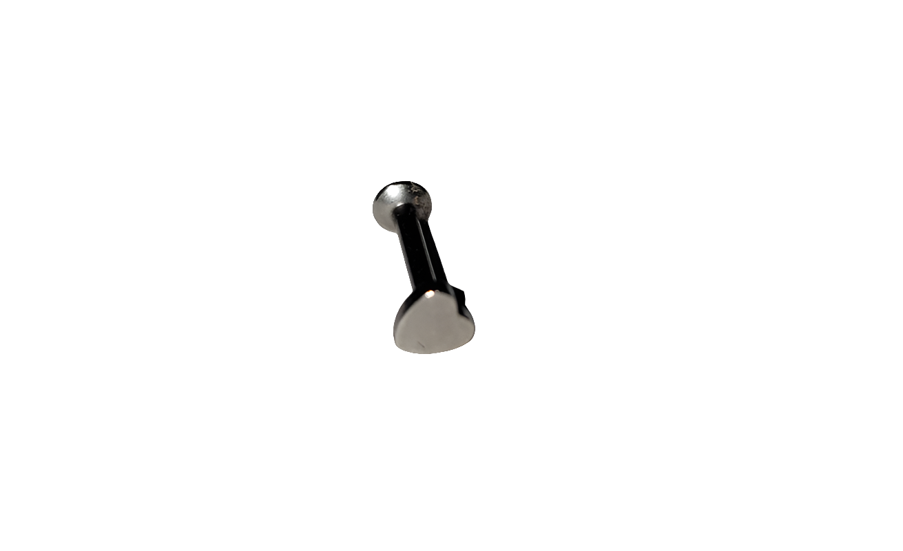 Stainless Steel Labret/Monroe Piercing with Internally Threaded Heart.