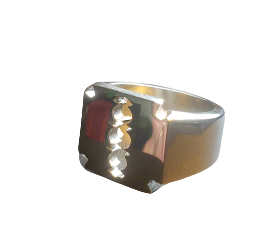 Men's Steel Razor Blade Ring