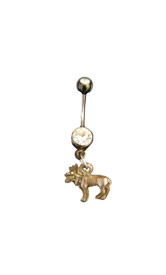 Belly Piercing Stainless Steel 316L with Dangling Moose