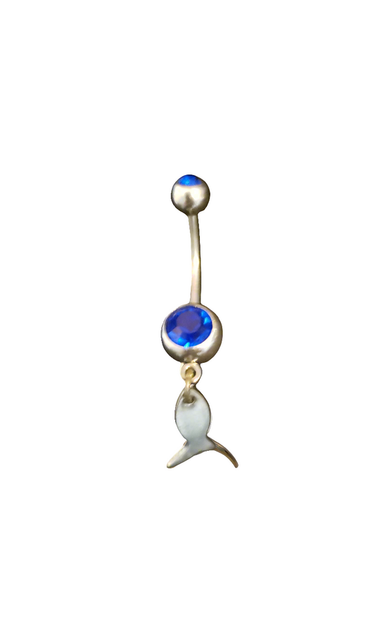 Belly Piercing Stainless Steel 316L with Dangling Fish