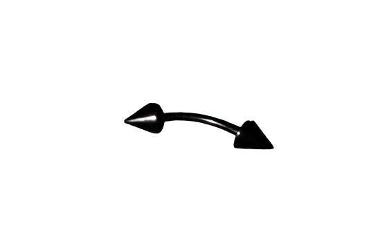 Black Titanium Eye Brow Piercing with Spikes
