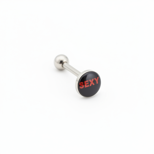 "Sexy" tongue barbell in 316l stainless steel