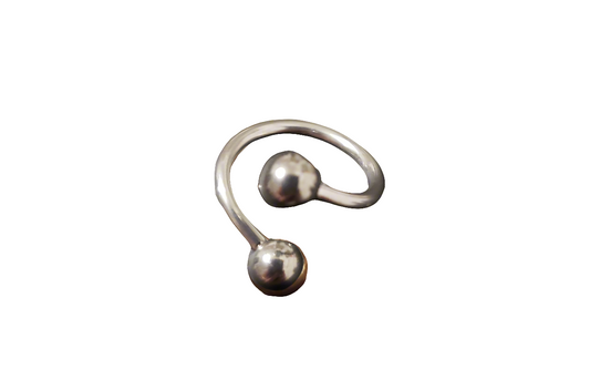 316L Stainless Steel Curly Lip Piercing 12mm, 14 Gauge with Steel Ball Ends