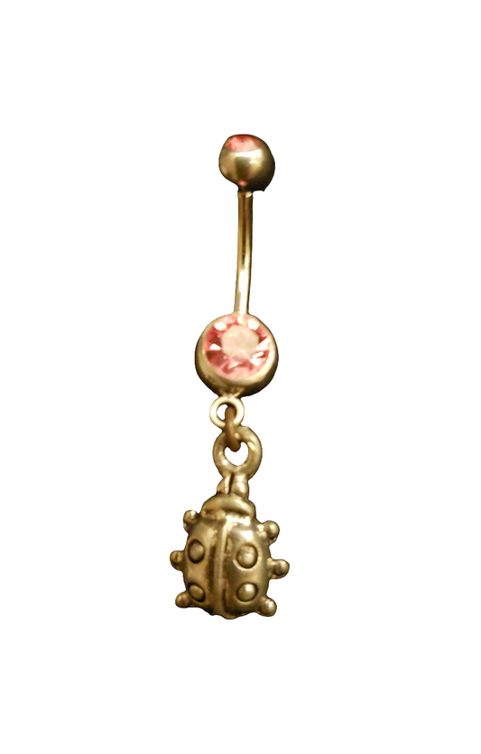 Belly Piercing Stainless Steel 316L with Dangling Lady Bug