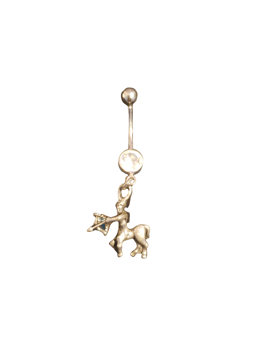 Belly Piercing Stainless Steel 316L with Dangling Sagittarius Charm