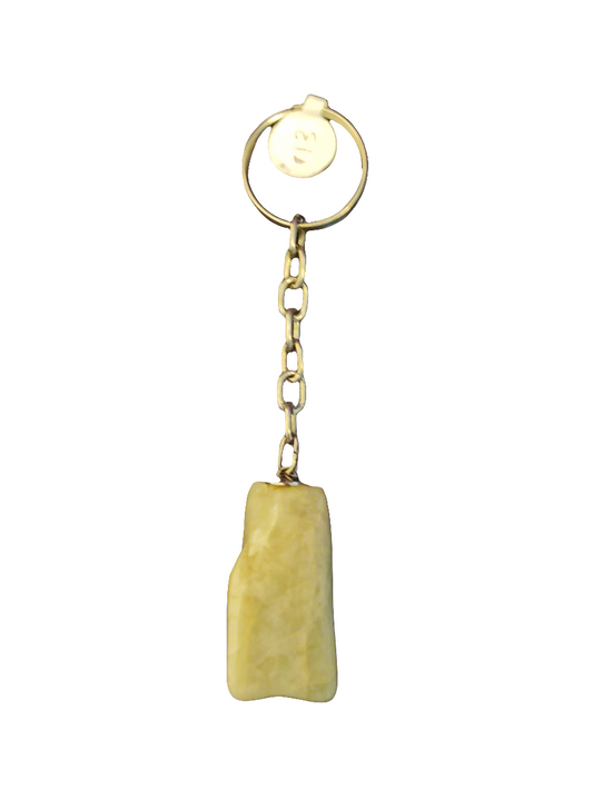 White Agate Earth Stone Keychain