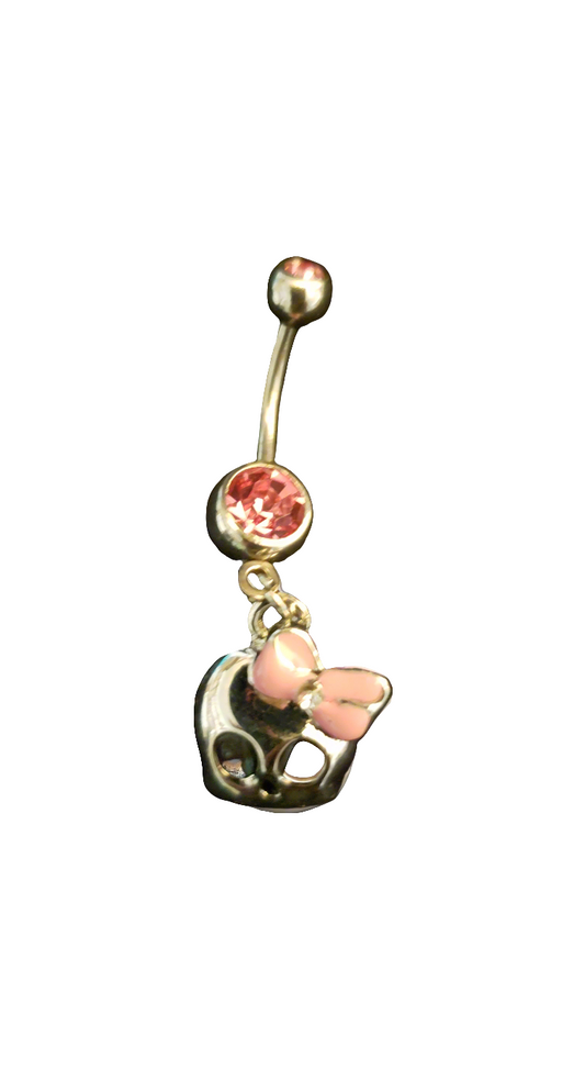 Belly Piercing Stainless Steel 316L with Cute Dangling Skull