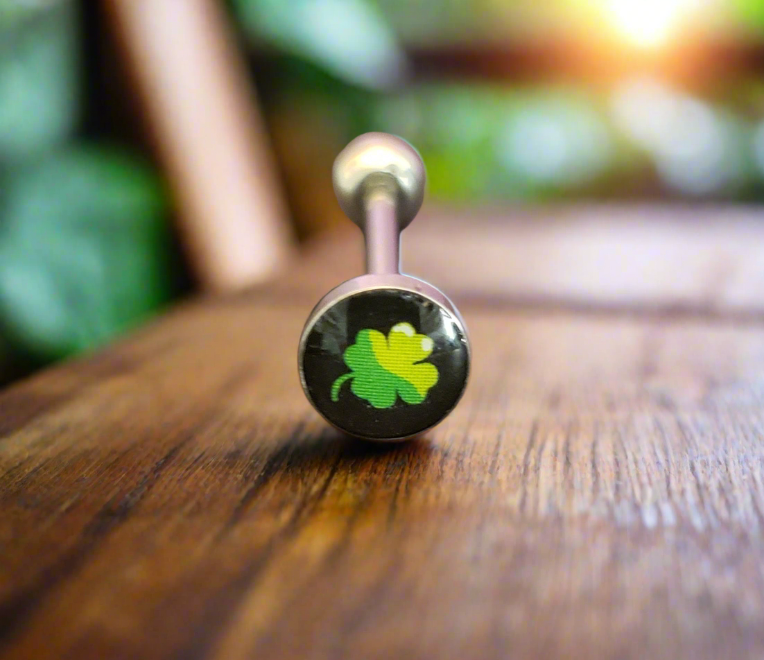 Stainless Steel 316L Lucky Clover Tongue Piercing