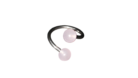 Curly Lip Piercing 12mm, 16 Gauge with 3mm Pale Blue Acrylic Glow Balls