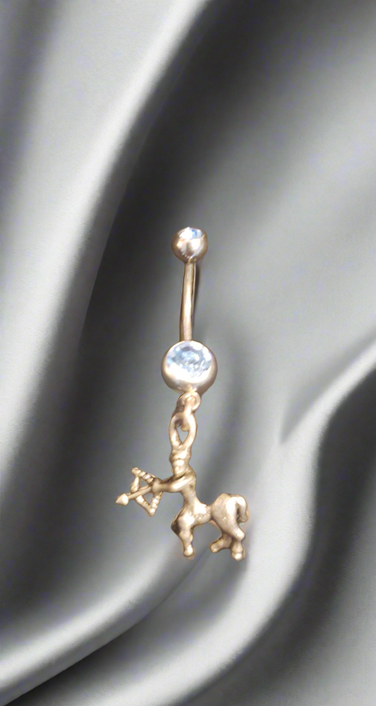 Belly Piercing Stainless Steel 316L with Dangling Sagittarius Archer