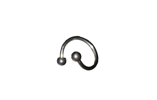 316L Stainless Steel Curly Lip Piercing 12mm, 16 gauge with Steel Ball Ends