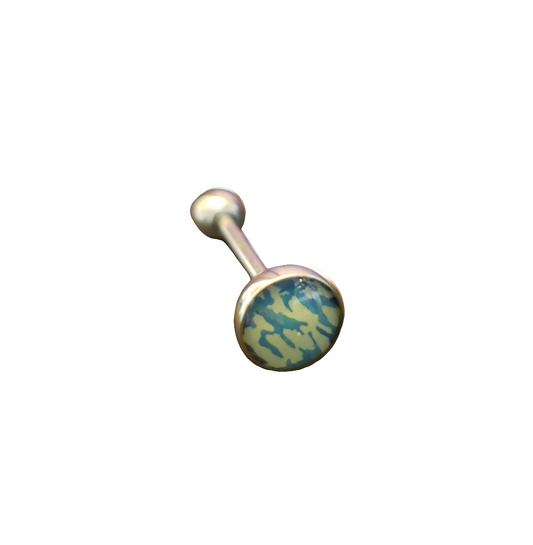 Stainless Steel 316L Blue Camouflage Tongue Piercing