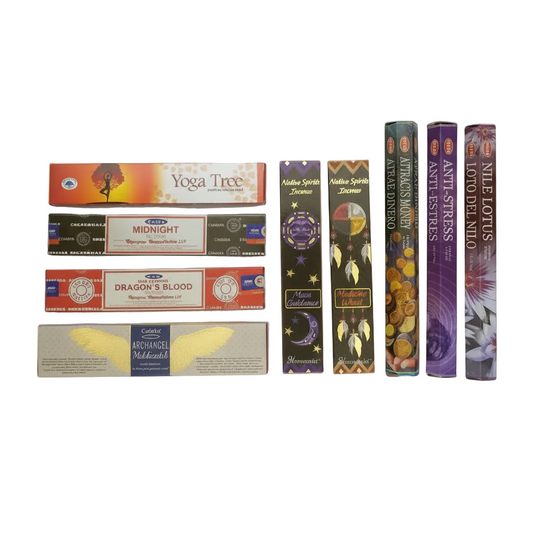 Anti-Stress and Prosperity Incense Variety Gift Package on a white background.