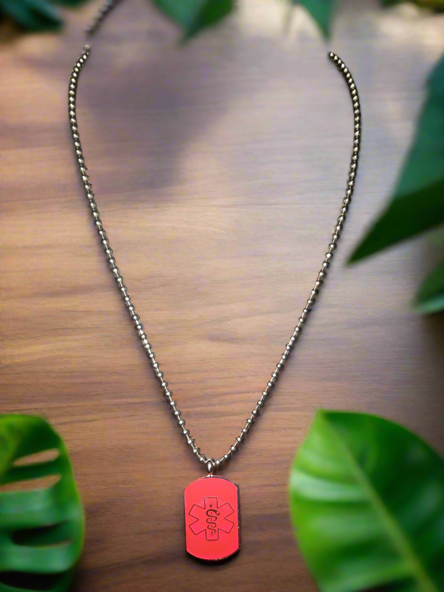 Stainless Steel Chain with Medic Alert Pendant