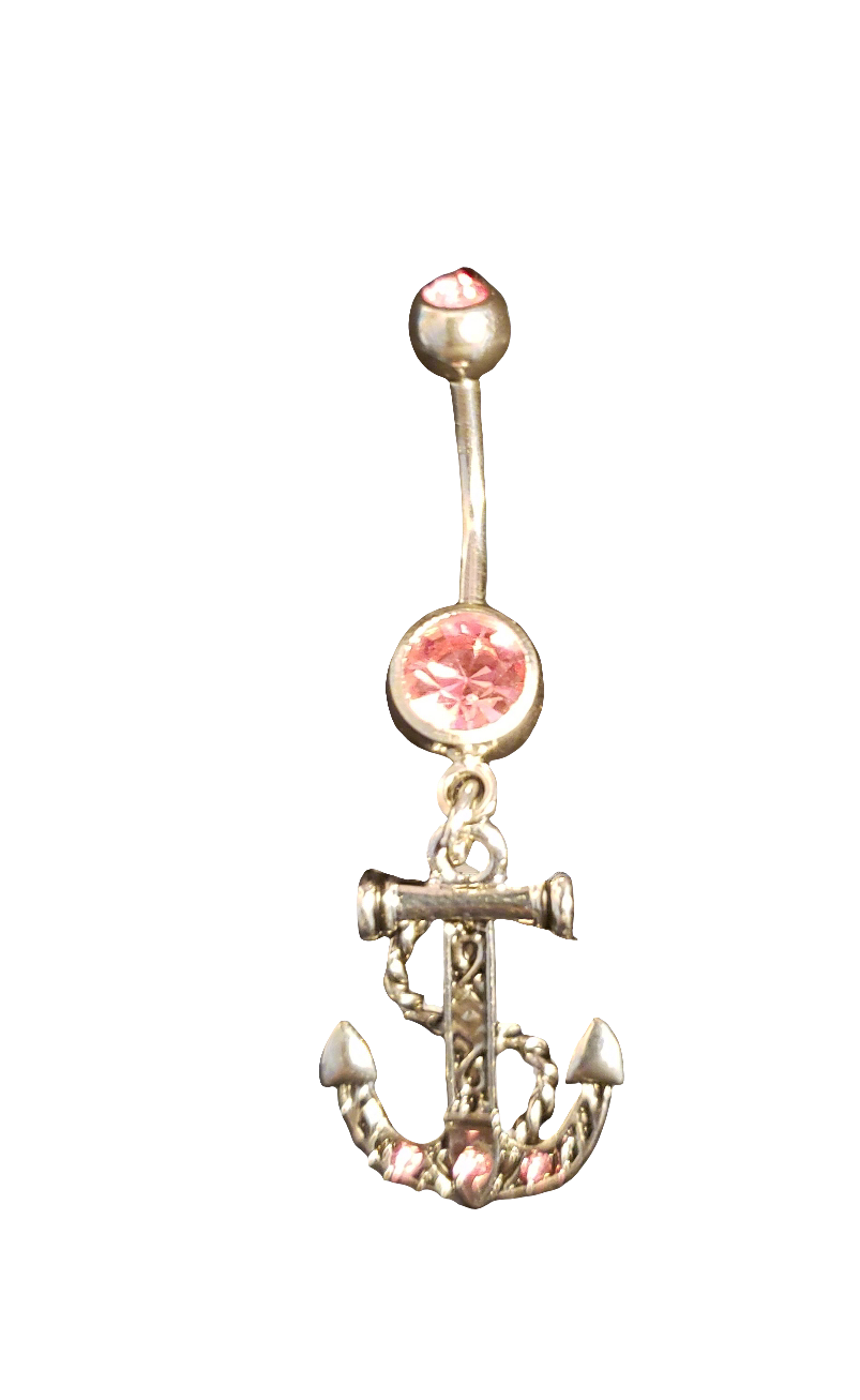 Belly Piercing Stainless Steel 316L with Dangling Anchor