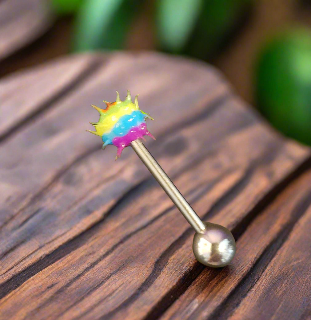 Stainless Steel 316L Multicolored Tongue Piercing