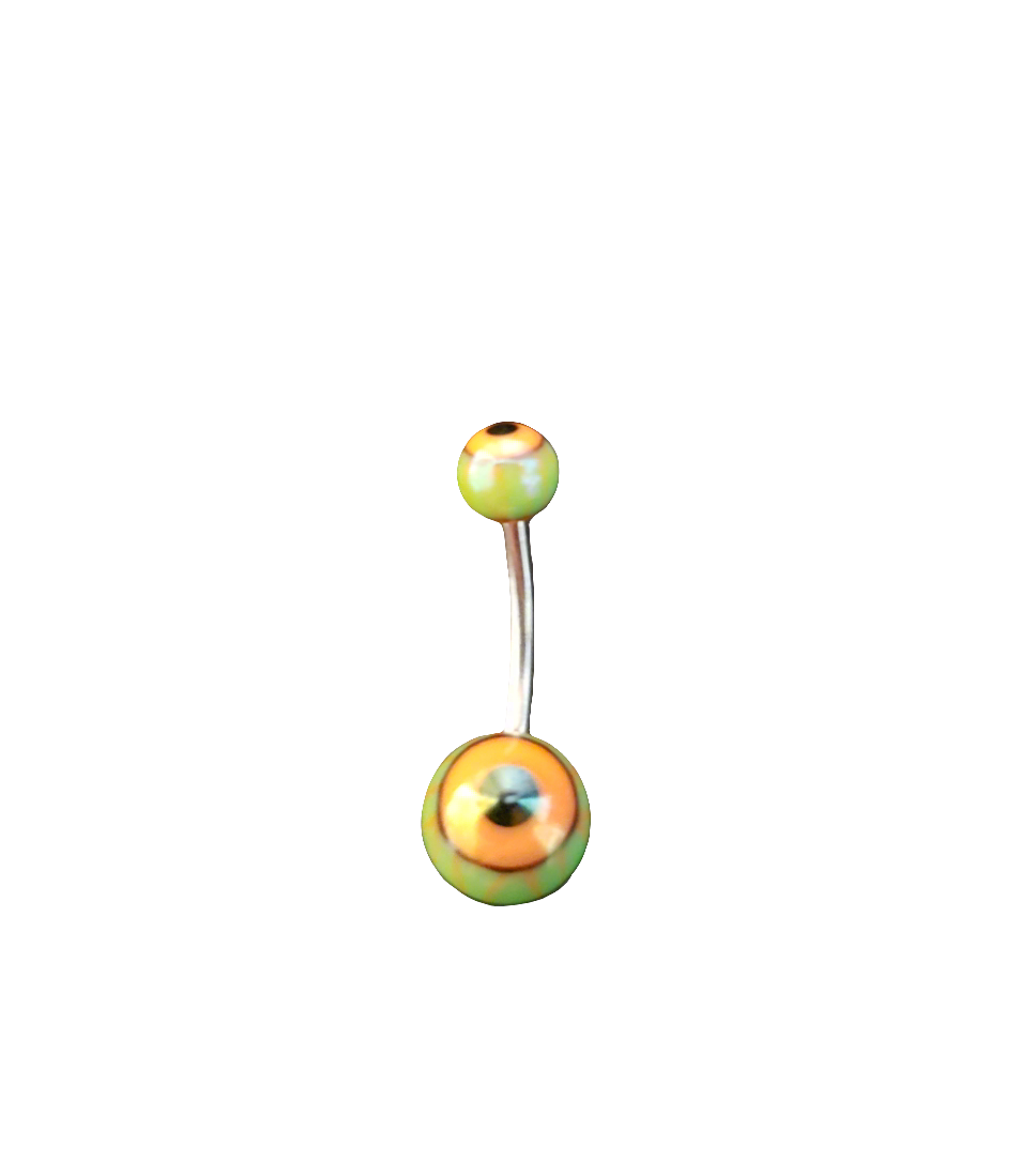 Stainless Steel Green Acrylic Eyeball Belly Piercing